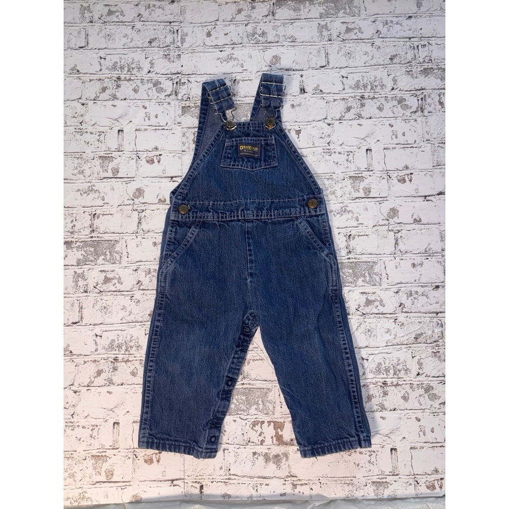 Vintage OshKosh Bgosh Vestbak Denim Overalls Medium Wash‎ Blue Toddler 24 Months